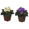 African Violet W/Vase Silk Plant (Set Of 2) -Artificial Flowers Sale artificial african violet wvase silk plant set of 2 nearly natural 400196