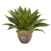 Agave In Glazed Clay Pot -Artificial Flowers Sale artificial agave in glazed clay pot nearly natural 268815