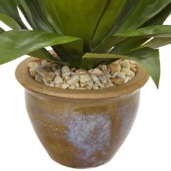 Agave In Glazed Clay Pot -Artificial Flowers Sale artificial agave in glazed clay pot nearly natural 708491