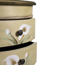 Antique Accessory Table W/Calla Lily Floral Art -Artificial Flowers Sale artificial antique accessory table wcalla lily floral art nearly natural 777281