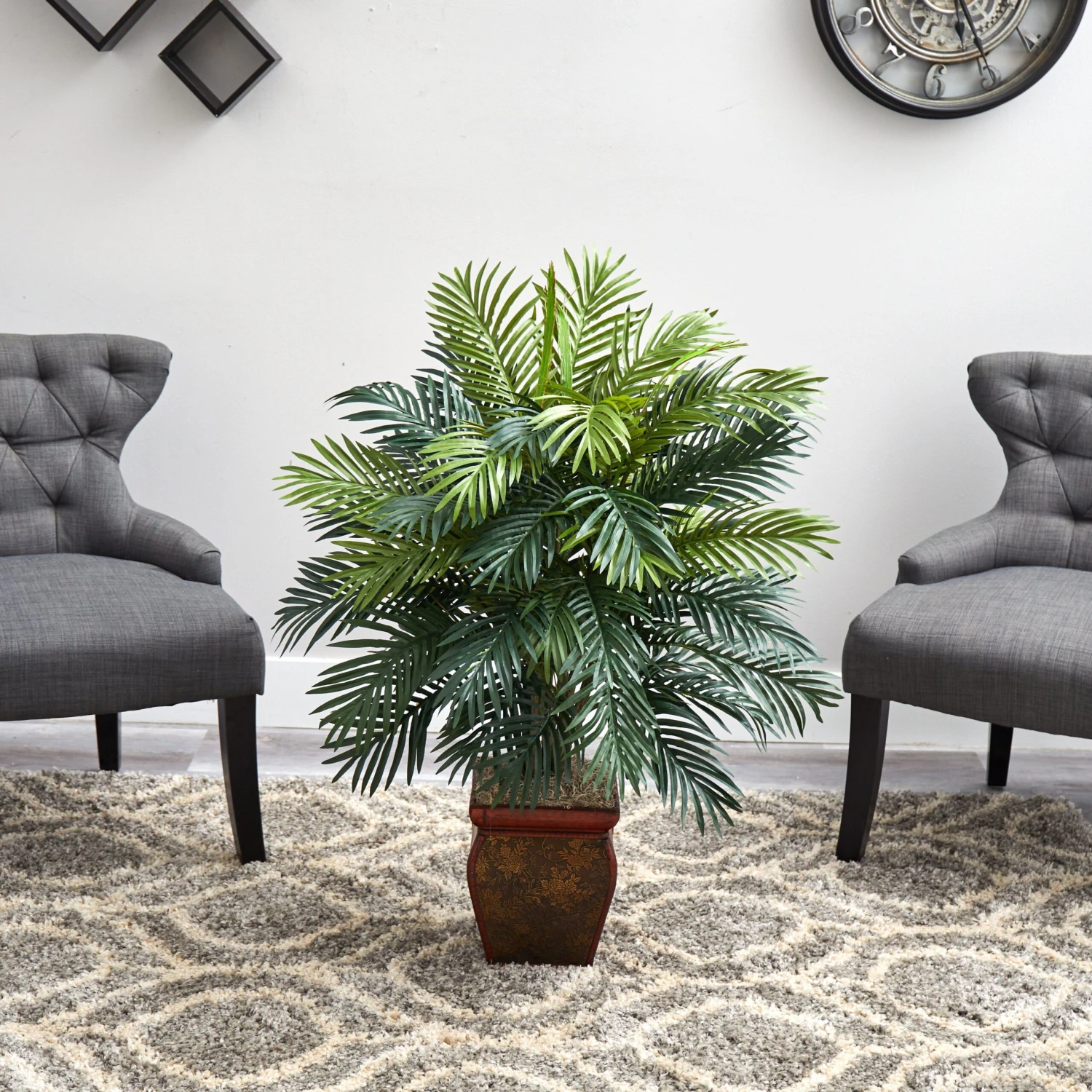 Areca W/Decorative Planter Silk Plant 4 Areca W/Decorative Planter Silk Plant - Image 2