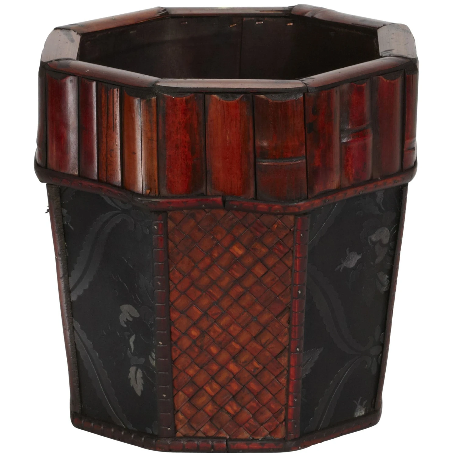 Bamboo Octagon Decorative Planters (Set Of 4) 4 Bamboo Octagon Decorative Planters (Set Of 4) - Image 2