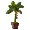 Banana Tree In Wooden Planter -Artificial Flowers Sale artificial banana tree in wooden planter nearly natural 134739