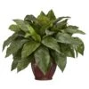 Birdsnest Fern W/Decorative Vase Silk Plant -Artificial Flowers Sale artificial birdsnest fern wdecorative vase silk plant nearly natural 978506