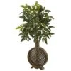 Bracken Fern With Open Weave Planter -Artificial Flowers Sale artificial bracken fern with open weave planter nearly natural 493878