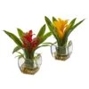 Bromeliad With Vase Arrangement (Set Of 2) -Artificial Flowers Sale artificial bromeliad with vase arrangement set of 2 nearly natural 733592