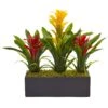 Faux Bromeliads In Rectangular Planter 2 Faux Bromeliads In Rectangular Planter -Artificial Flowers Sale artificial bromeliads in rectangular planter nearly natural yellow red 173111