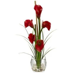 Calla Lilly Liquid Illusion -Artificial Flowers Sale artificial calla lilly liquid illusion nearly natural red 941297