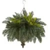 Cycas Artificial Plant In Metal Hanging Bowl