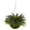 Cycas Artificial Plant In Mossy Hanging Basket (Indoor/Outdoor) -Artificial Flowers Sale artificial cycas artificial plant in mossy hanging basket indooroutdoor nearly natural 434978