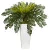 Cycas In White Planter -Artificial Flowers Sale artificial cycas in white planter nearly natural 929329