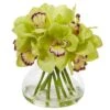 Cymbidium Silk Orchid Artificial Arrangement In Glass Vase 2 Cymbidium Silk Orchid Artificial Arrangement In Glass Vase -Artificial Flowers Sale artificial cymbidium orchid artificial arrangement in glass vase nearly natural green 185411