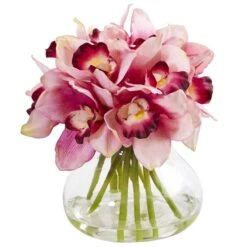 Cymbidium Silk Orchid Artificial Arrangement In Glass Vase 9 Cymbidium Silk Orchid Artificial Arrangement In Glass Vase -Artificial Flowers Sale artificial cymbidium orchid artificial arrangement in glass vase nearly natural pink 317957