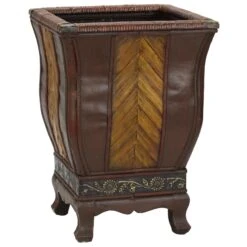 Decorative Wood Planters (Set Of 2) -Artificial Flowers Sale artificial decorative wood planters set of 2 nearly natural 152416