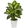 Dieffenbachia In Swirl Planter -Artificial Flowers Sale artificial dieffenbachia in swirl planter nearly natural 141830