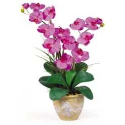 Double Stem Phalaenopsis Silk Orchid Arrangement -Artificial Flowers Sale artificial double stem phalaenopsis silk orchid arrangement nearly natural orchid 721830