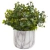 Eucalyptus Artificial Plant In Marble Finished Vase -Artificial Flowers Sale artificial eucalyptus artificial plant in marble finished vase nearly natural green 791608