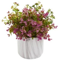 Eucalyptus Artificial Plant In Marble Finished Vase -Artificial Flowers Sale artificial eucalyptus artificial plant in marble finished vase nearly natural purple 381773