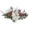 Frosted Magnolia & Berry Artificial Arrangement Candelabrum -Artificial Flowers Sale artificial frosted magnolia berry artificial arrangement candelabrum nearly natural 263034