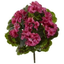 Geranium Artificial Bush UV Resistant (Indoor/Outdoor) (Set Of 4)