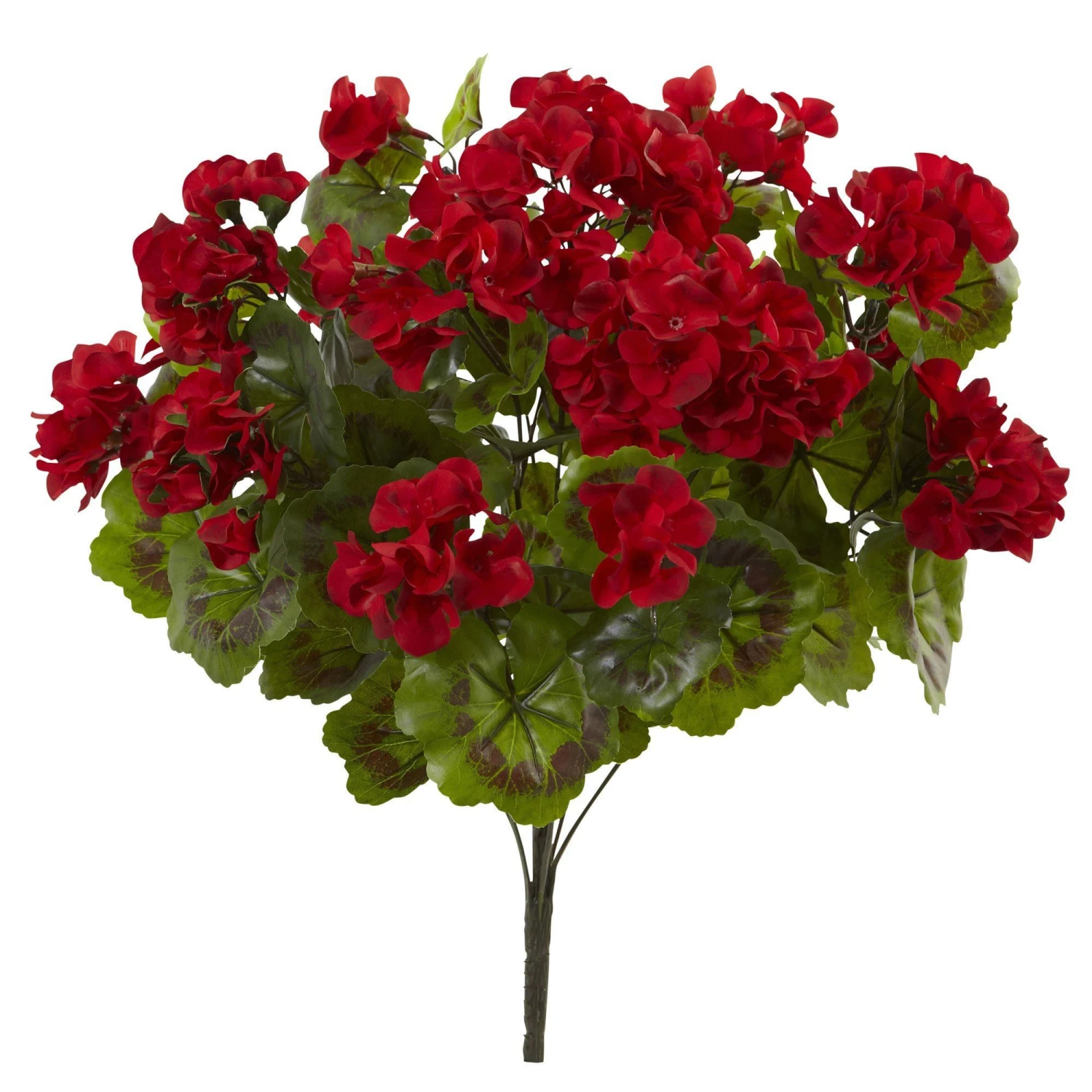 Artificial Geraniums Bush UV Resistant (Set Of 3) 3 Artificial Geraniums Bush UV Resistant (Set Of 3)