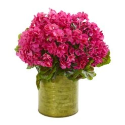 Geranium Artificial Plant In Metal Planter UV Resistant (Indoor/Outdoor) 15 Geranium Artificial Plant In Metal Planter UV Resistant (Indoor/Outdoor) -Artificial Flowers Sale artificial geranium artificial plant in metal planter uv resistant indooroutdoor nearly natural beauty 206779