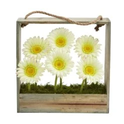 Gerber Daisy Garden In Hanging Frame -Artificial Flowers Sale artificial gerber daisy garden in hanging frame nearly natural 496137