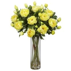 Giant Peony Silk Flower Arrangement -Artificial Flowers Sale artificial giant peony silk flower arrangement nearly natural yellow 648564