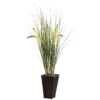 Grass W/Cattails & Bamboo Planter -Artificial Flowers Sale artificial grass wcattails bamboo planter nearly natural 146213