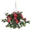Artificial Hibiscus Hanging Basket 1 Artificial Hibiscus Hanging Basket -Artificial Flowers Sale artificial hibiscus hanging basket nearly natural red 643731