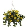 Hibiscus Hanging Basket -Artificial Flowers Sale artificial hibiscus hanging basket nearly natural yellow 207209