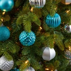 Holiday Shatterproof, 101 Count Christmas Tree Ornament Set, 60mm With Re-Useable Tube -Artificial Flowers Sale artificial holiday shatterproof 101 count christmas tree ornament set 60mm with re useable tube nearly natural 352098