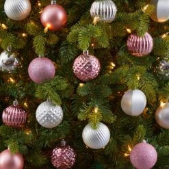 Holiday Shatterproof, 101 Count Christmas Tree Ornament Set, 60mm With Re-Useable Tube -Artificial Flowers Sale artificial holiday shatterproof 101 count christmas tree ornament set 60mm with re useable tube nearly natural 368741