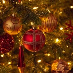 Holiday Shatterproof, 52 Count Christmas Tree Ornament Box Set, 80mm To 150mm With Reusable Tray -Artificial Flowers Sale artificial holiday shatterproof 52 count christmas tree ornament box set 80mm to 150mm with reusable tray nearly natural 526083