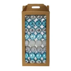 Holiday Shatterproof, 64 Count Christmas Tree Ornament Set, 80mm With Re-Useable Box 16 Holiday Shatterproof, 64 Count Christmas Tree Ornament Set, 80mm With Re-Useable Box -Artificial Flowers Sale artificial holiday shatterproof 64 count christmas tree ornament set 80mm with re useable box nearly natural blue 390604