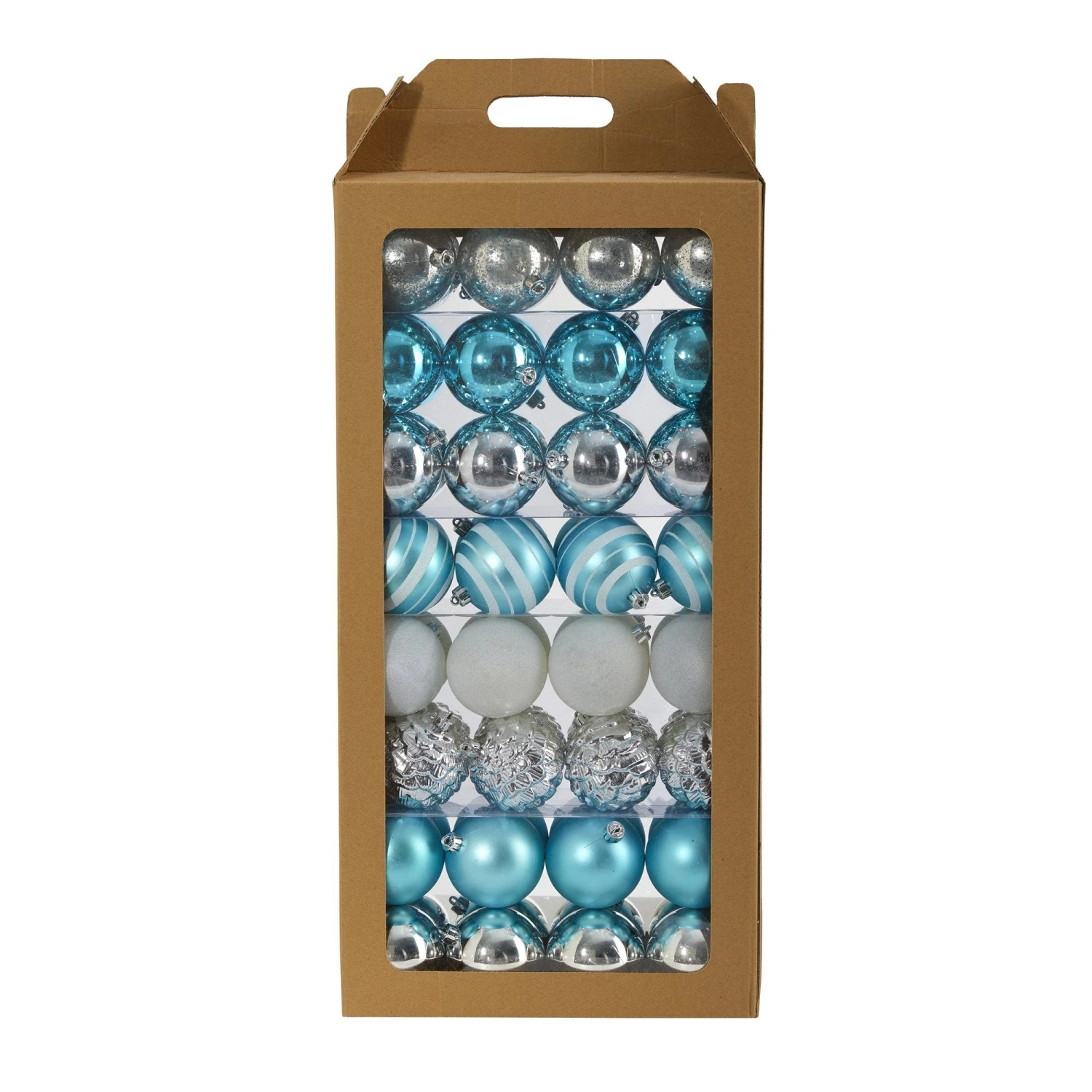 Holiday Shatterproof, 64 Count Christmas Tree Ornament Set, 80mm With Re-Useable Box 5 Holiday Shatterproof, 64 Count Christmas Tree Ornament Set, 80mm With Re-Useable Box - Image 3