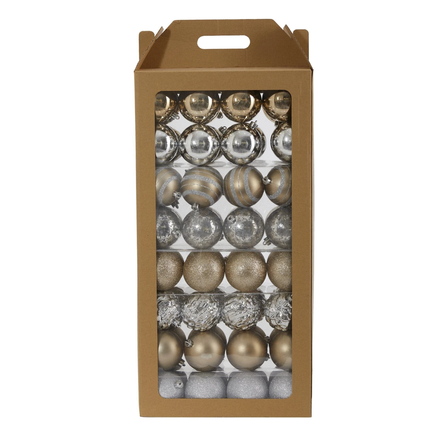 Holiday Shatterproof, 64 Count Christmas Tree Ornament Set, 80mm With Re-Useable Box 3 Holiday Shatterproof, 64 Count Christmas Tree Ornament Set, 80mm With Re-Useable Box