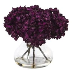 Hydrangea With Vase Silk Flower Arrangement