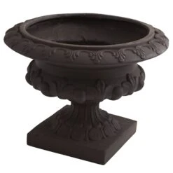 Iron Finished Decorative Urn (Indoor/Outdoor) 12 Iron Finished Decorative Urn (Indoor/Outdoor) -Artificial Flowers Sale artificial iron finished decorative urn indooroutdoor nearly natural 663331