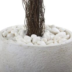 Ixora Topiary With White Planter UV Resistant (Indoor/Outdoor) -Artificial Flowers Sale artificial ixora topiary with white planter uv resistant indooroutdoor nearly natural 878535