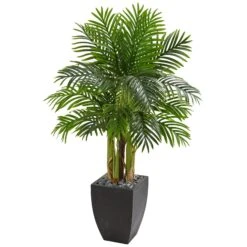 Kentia Palm Artificial Tree In Black Planter