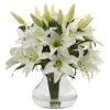 Lily Arrangement With Vase -Artificial Flowers Sale artificial lily arrangement with vase nearly natural 205165