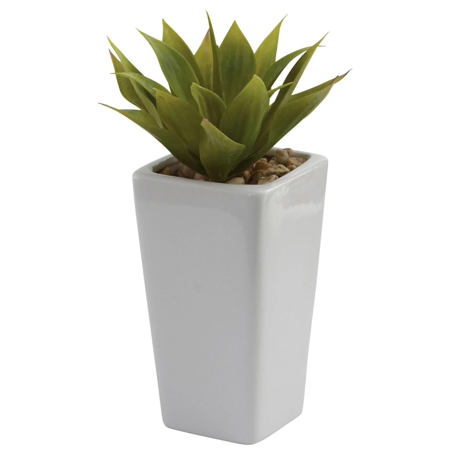 Mini Agave W/ Planter (Set Of 3) White 4 Mini Agave W/ Planter (Set Of 3) White - Image 2