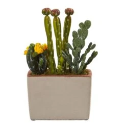 Mixed Cactus Artificial Plant With Decorative Planter
