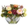 Mixed Peony W/Glass Vase Silk Flower Arrangement -Artificial Flowers Sale artificial mixed peony wglass vase silk flower arrangement nearly natural 210560