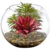 Mixed Succulent Artificial Plant In Round Glass Vase -Artificial Flowers Sale artificial mixed succulent artificial plant in round glass vase nearly natural 748313