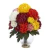 Mum Artificial Arrangement In Vase -Artificial Flowers Sale artificial mum artificial arrangement in vase nearly natural assorted 523412