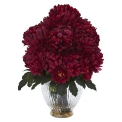 Mum Artificial Arrangement In Vase -Artificial Flowers Sale artificial mum artificial arrangement in vase nearly natural beauty 958808