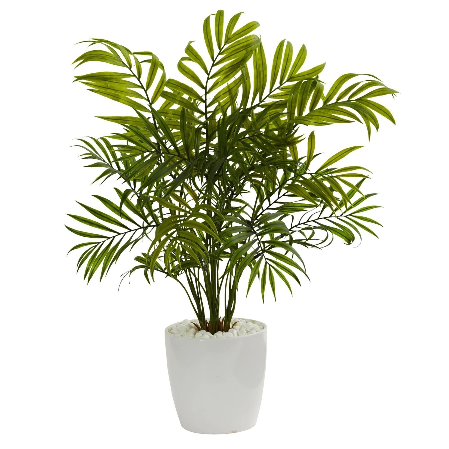 Palms In White Planter Artificial Plant (Set Of 2) 4 Palms In White Planter Artificial Plant (Set Of 2) - Image 2