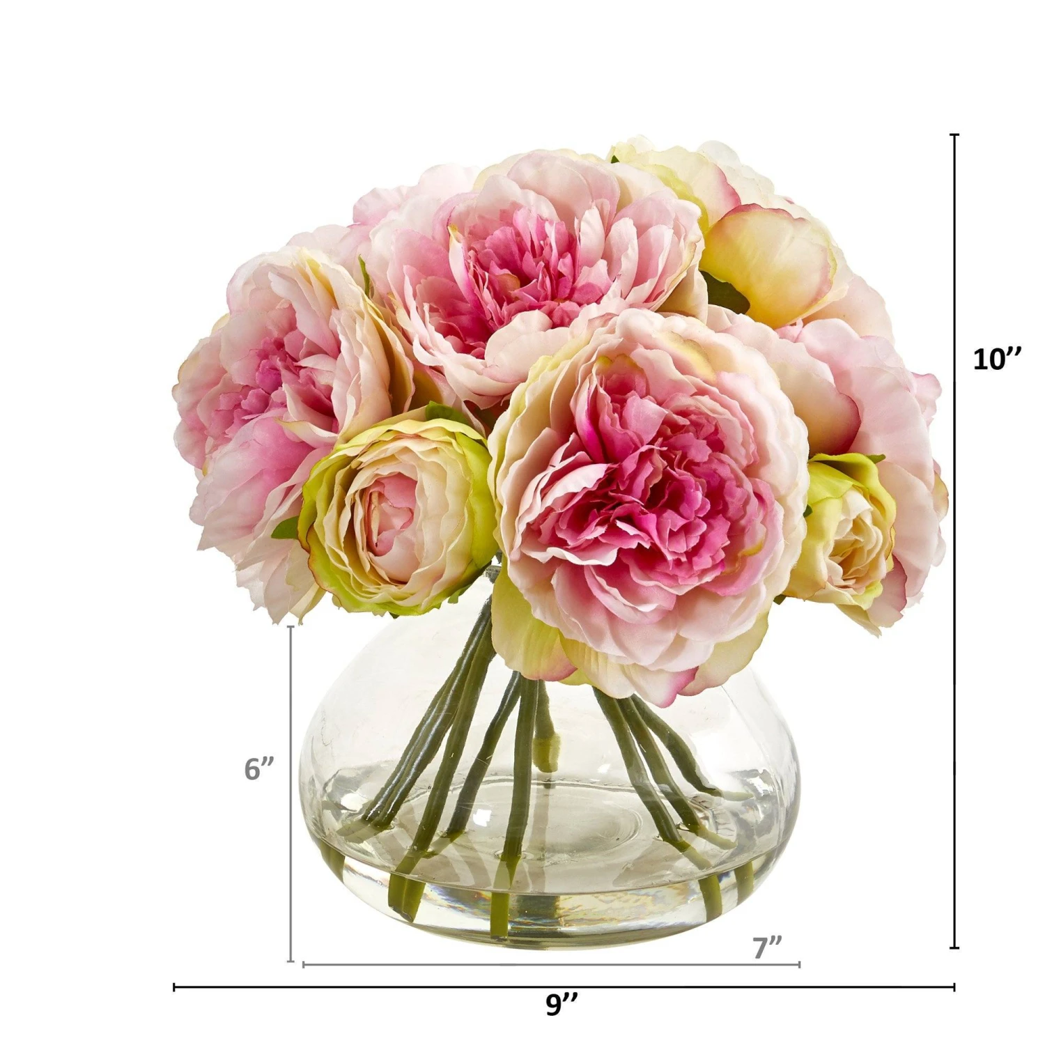 Silk Peony Artificial Arrangement In Vase 4 Silk Peony Artificial Arrangement In Vase - Image 2